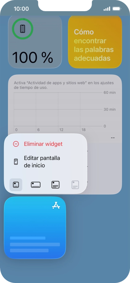 Pulsa Eliminar widget.