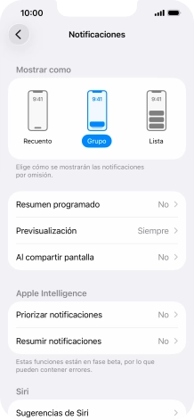 Pulsa Resumen programado.