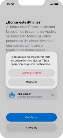 Pulsa Borrar el iPhone.