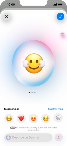 Desliza el dedo hacia la derecha o hacia la izquierda por la pantalla para ver los resultados generados.