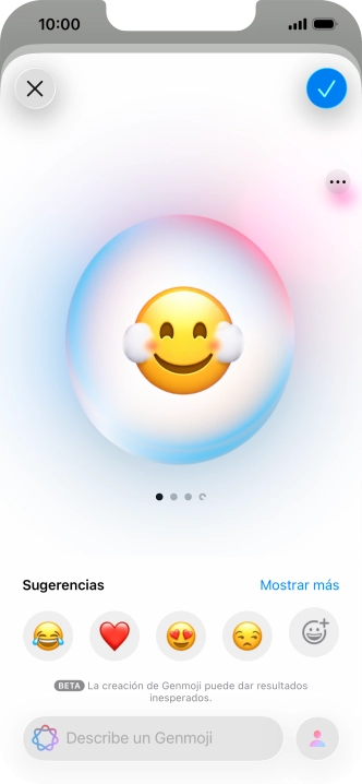 Desliza el dedo hacia la derecha o hacia la izquierda por la pantalla para ver los resultados generados.