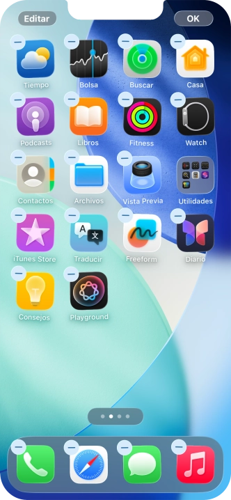 Pulsa el icono de página de pantalla de inicio.