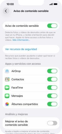 Pulsa el indicador junto a las aplicaciones deseadas para activar o desactivar la función.