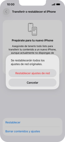 Pulsa Restablecer ajustes de red.