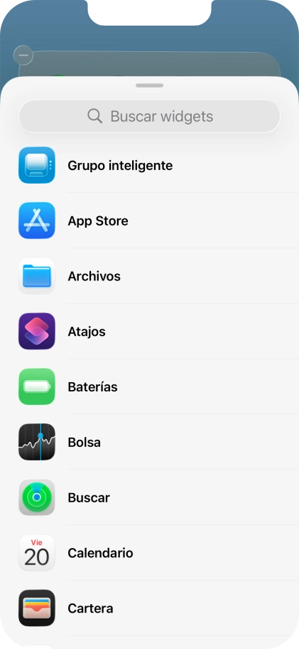 Pulsa el widget deseado.
