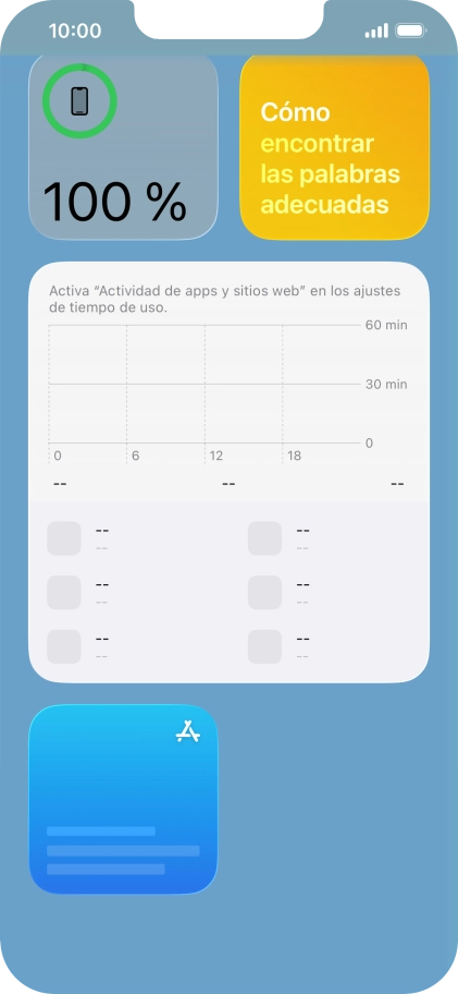 Pulsa el widget deseado hasta que aparezca un menú emergente en la pantalla.