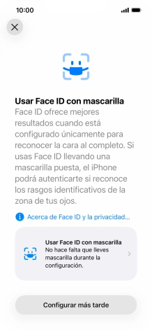 Pulsa Configurar más tarde.