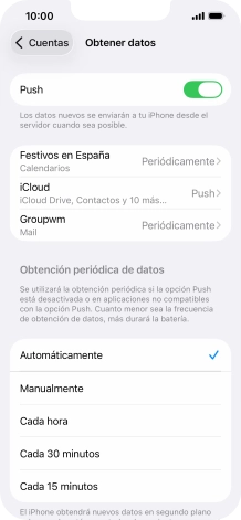 Pulsa el indicador junto a 