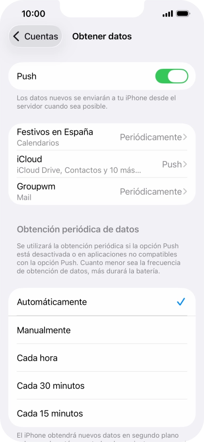 Pulsa el indicador junto a 
