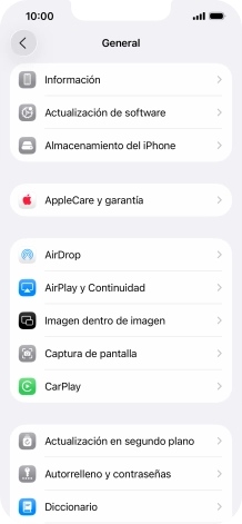 Pulsa Actualización de software. Si hay una versión de software nueva disponible, aparecerá ahora en la pantalla. Sigue las indicaciones de la pantalla para actualizar el software del teléfono.