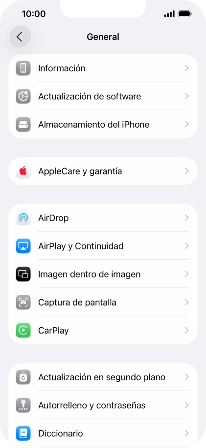 Pulsa Actualización de software. Si hay una versión de software nueva disponible, aparecerá ahora en la pantalla. Sigue las indicaciones de la pantalla para actualizar el software del teléfono.
