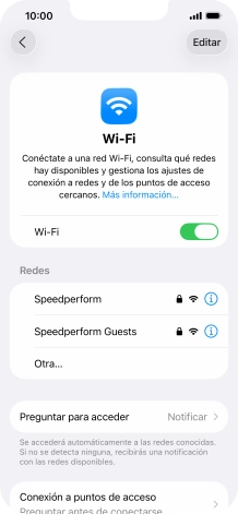 Pulsa la red wifi deseada e introduce la contraseña de esta red.