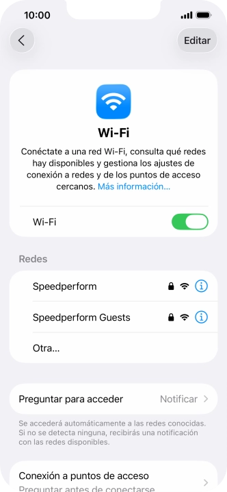 Pulsa la red wifi deseada e introduce la contraseña de esta red.