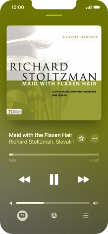 Pulsa la flecha hacia la derecha para ir al archivo de música siguiente.