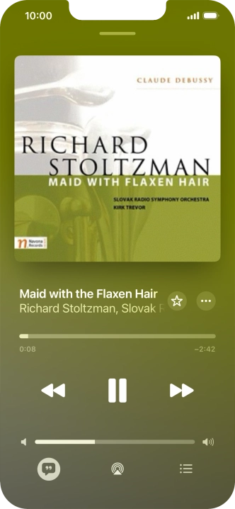 Pulsa la flecha hacia la derecha para ir al archivo de música siguiente.