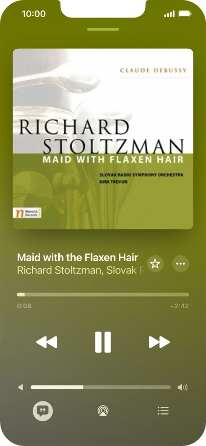 Pulsa la flecha hacia la derecha para ir al archivo de música siguiente.