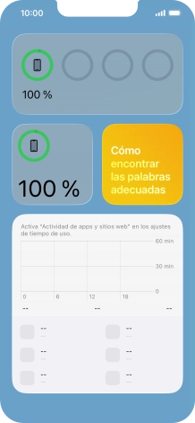 Desliza el dedo hacia arriba o hacia abajo por la pantalla para ver más widgets.