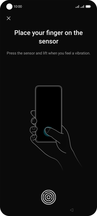 Follow the instructions on the screen to create the phone lock code using your fingerprint.