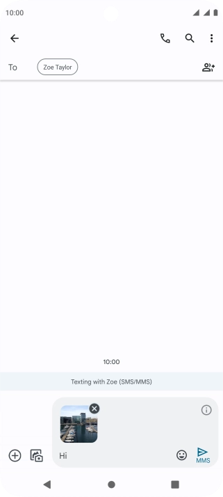 Press the send icon when you've finished your picture message.