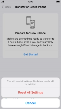 Press Reset All Settings.