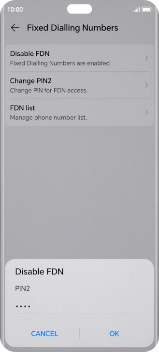 Key in your PIN2 and press OK. The default PIN2 is 1111. Key in your PIN2 and press OK. The default PIN2 is 1111.