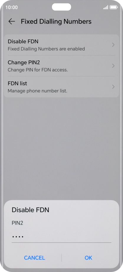 Key in your PIN2 and press OK. The default PIN2 is 1111. Key in your PIN2 and press OK. The default PIN2 is 1111.