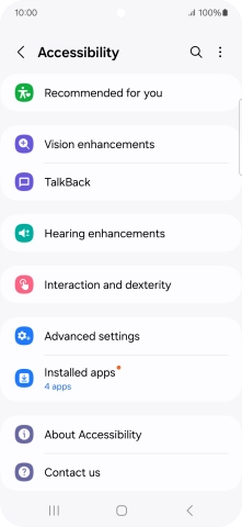 Press Vision enhancements and follow the instructions on the screen to select the required settings.
