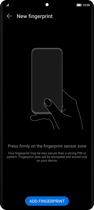 Press ADD FINGERPRINT.