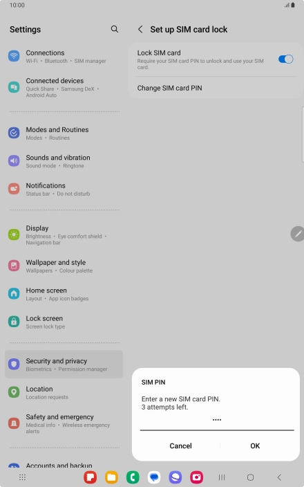 Key in a new four-digit PIN and press OK. Key in a new four-digit PIN and press OK.