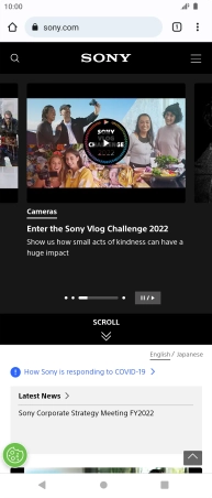 Press the menu icon.