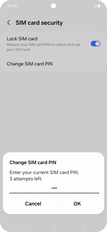 Key in your current PIN and press OK.