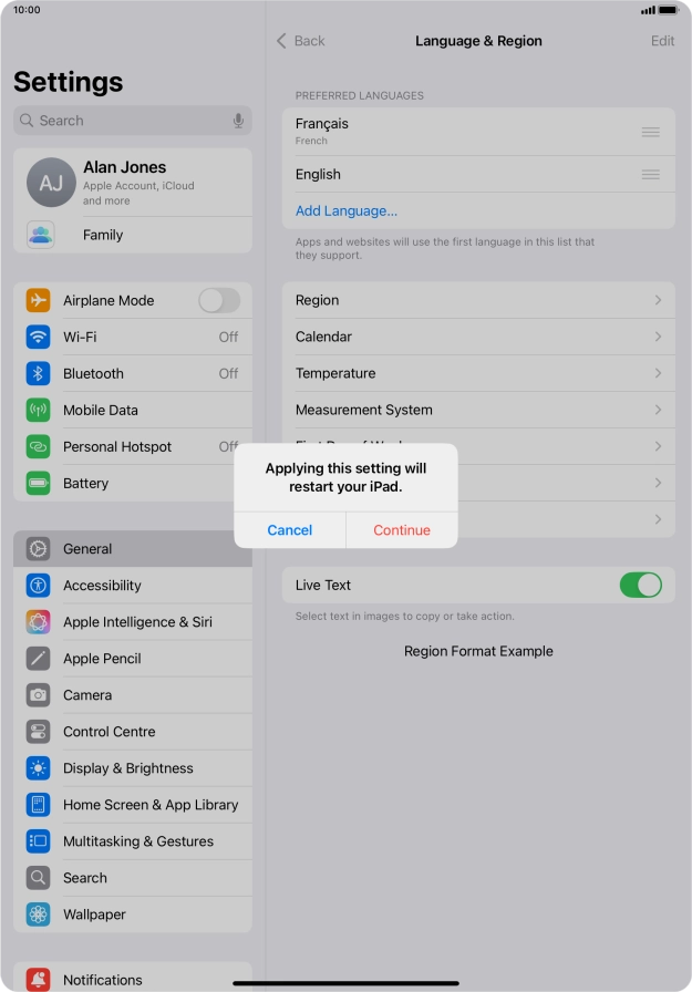 Press Continue. Press Continue.