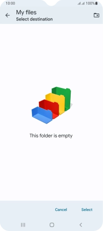 To create a new folder, press the new folder icon and follow the instructions on the screen to create a new folder.