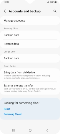 Press Manage accounts.
