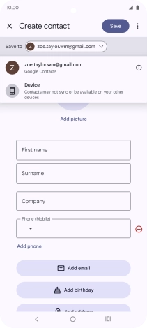 Press the required Google account.