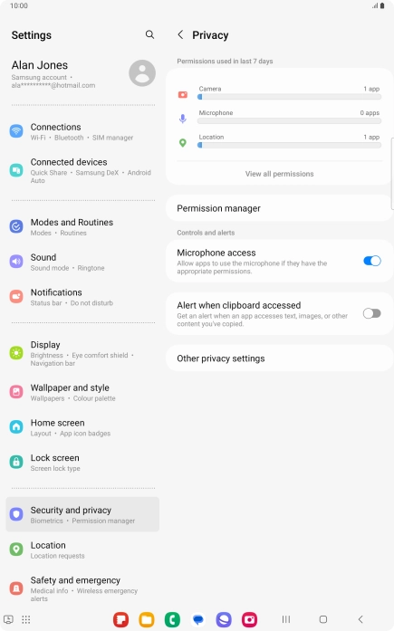 Press View all permissions. Press View all permissions.