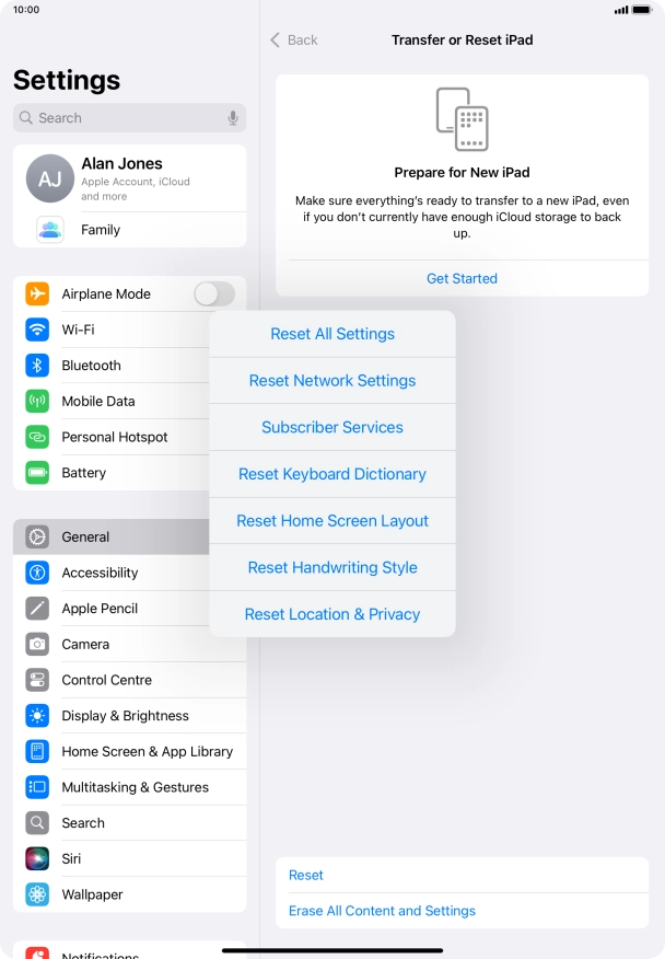 Press Reset All Settings.