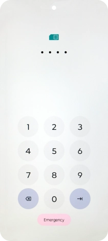 Key in a new four-digit PIN and press arrow right.