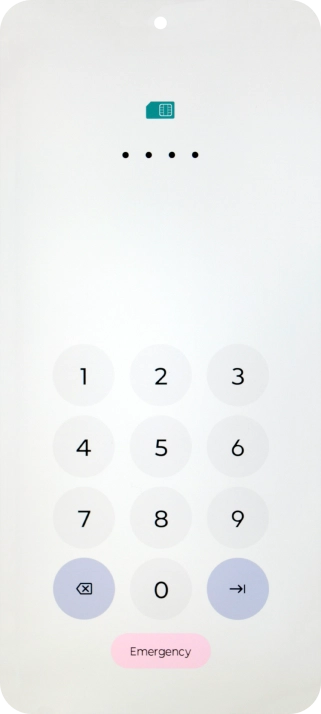 Key in a new four-digit PIN and press arrow right.
