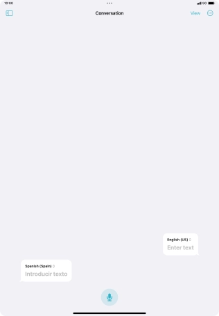 Press the microphone icon and say the required word or sentence.