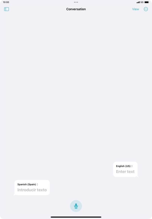 Press the microphone icon and say the required word or sentence.