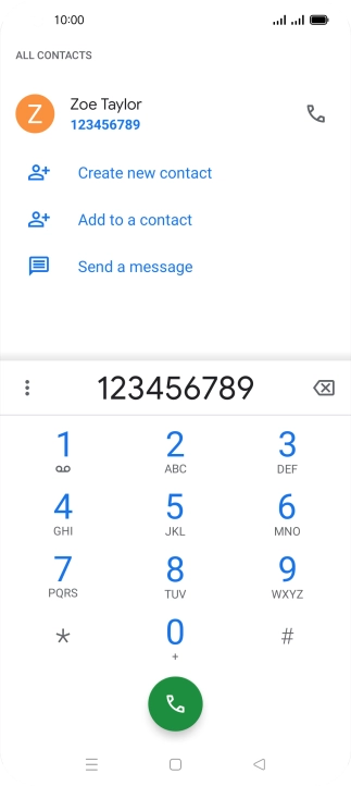 Key in the required number and press the call icon.