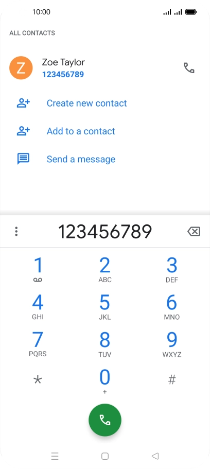 Key in the required number and press the call icon.