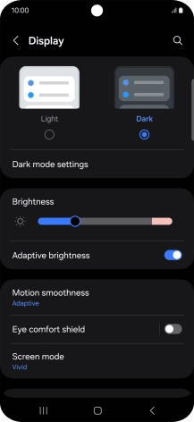 Press Dark mode settings.