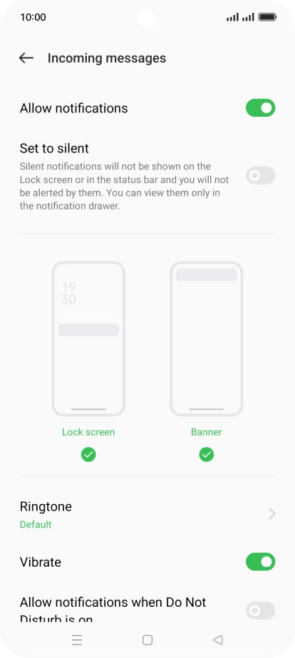 Press the indicator next to 