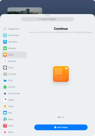 Slide your finger right or left on the screen to select the required widget size. Slide your finger right or left on the screen to select the required widget size.