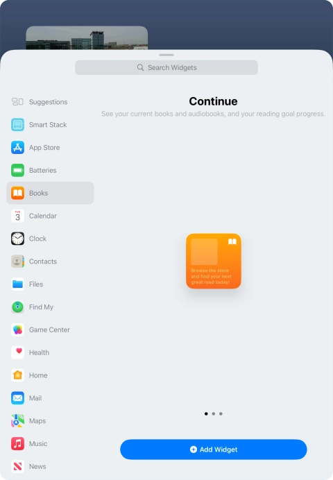 Slide your finger right or left on the screen to select the required widget size. Slide your finger right or left on the screen to select the required widget size.