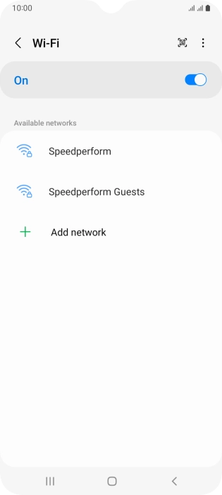Press the required Wi-Fi network.