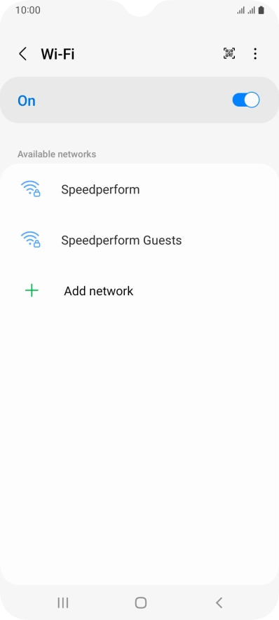 Press the required Wi-Fi network.