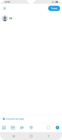 Write the required text and press Tweet.